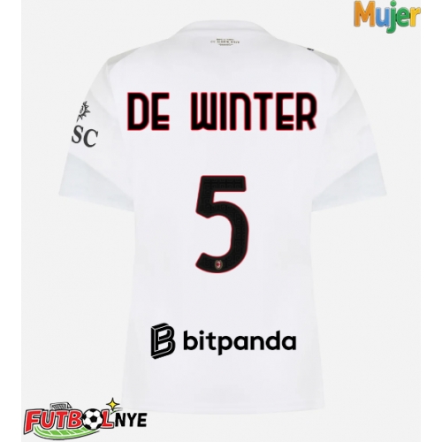 Camiseta AC Milan Koni De Winter #5 Visitante Equipación para mujer 2026-27 manga corta